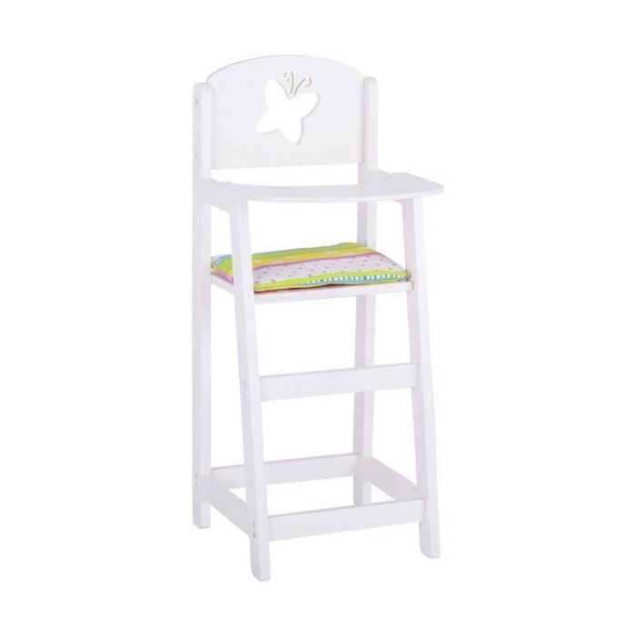 Chaise haute pour poupée - Non spécifié - 51 cm - Blanc - A monter soi-même - Mixte