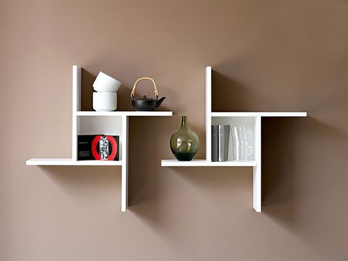 Etagère - PASSION - INFINI - Bois massif - Blanc - 47x47x10 cm