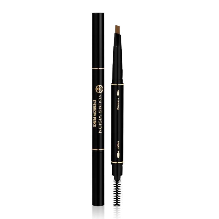 Crayon à Sourcils - YOUNG VISION - #04 LIGHT BROWN - Pointe Triangulaire - Texture Soyeuse - Double Tête
