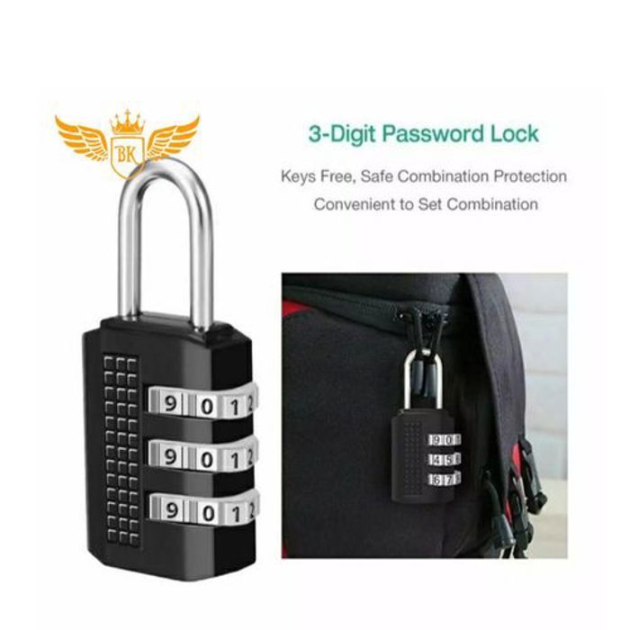 Cadenas - Sécurité - Mini Cadenas à Code - Noir - 3 Chiffres - Compact et Robuste