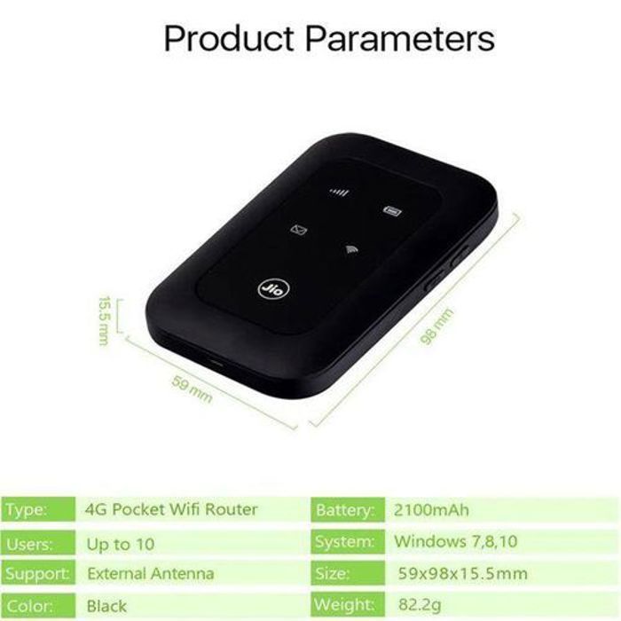 Jio Modem 4G+ LTE WiFi Hotspot 300 Mbps haut débiT