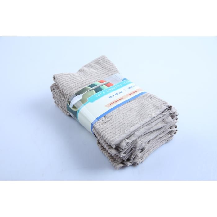 Lot de 6 torchons de cuisine en coton éponge 60 g – 40x48 cm