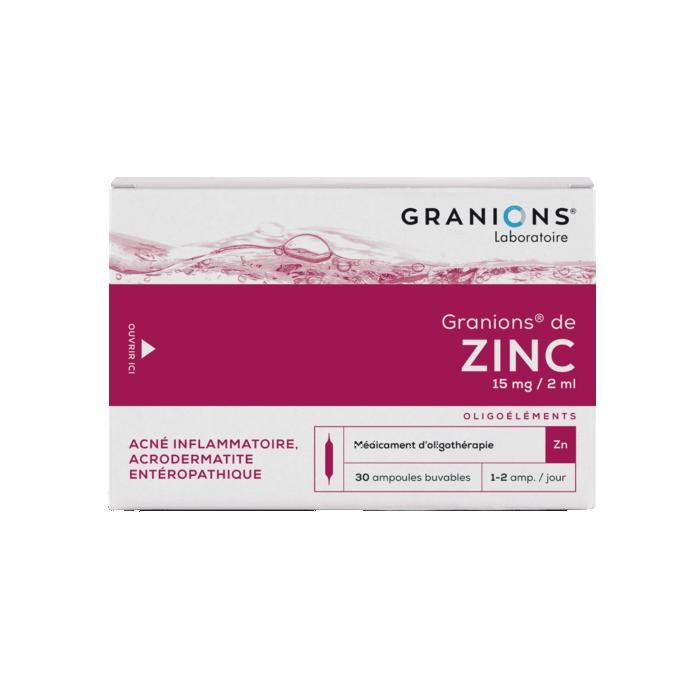 Zinc 15 mg - Antioxydant - Peaux, Cheveux & Ongles, 30 ampoules de 2ml