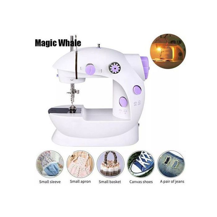 Machine à coudre portable réglable à 2 vitesses double filetage avec pédale