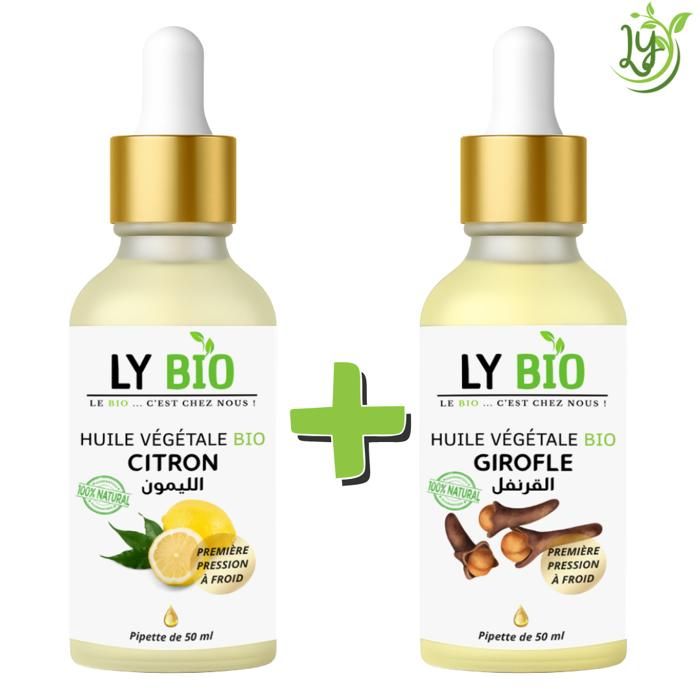 LYBIO PACK HUILE CITRON 50ML - PIPETTE + HUILE GIROFLE 50ML - PIPETTE