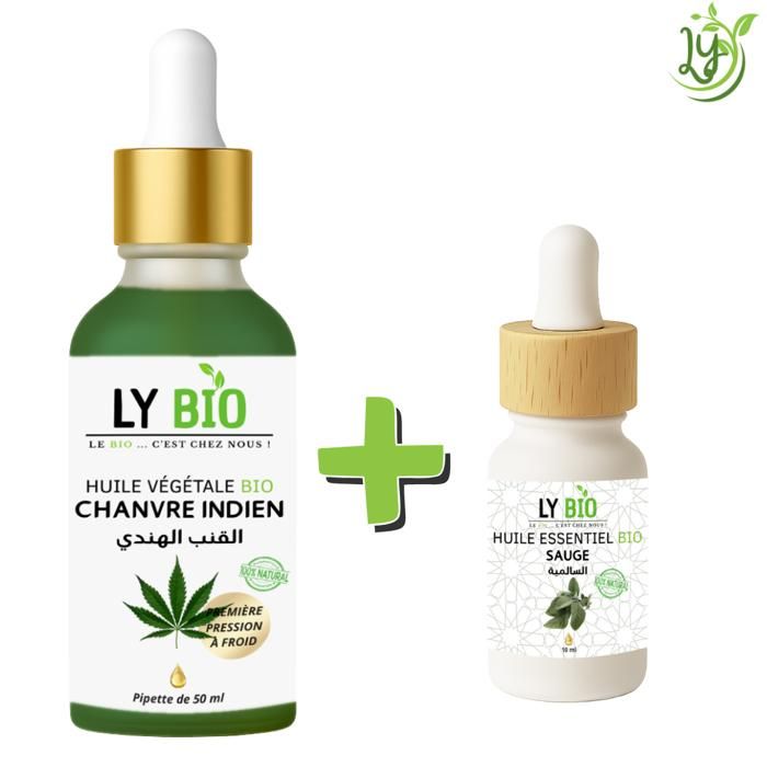 LYBIO PACK HUILE CHANVRE 50ML - PIPETTE + HUILE ESSENTIEL SAUGE 10ML