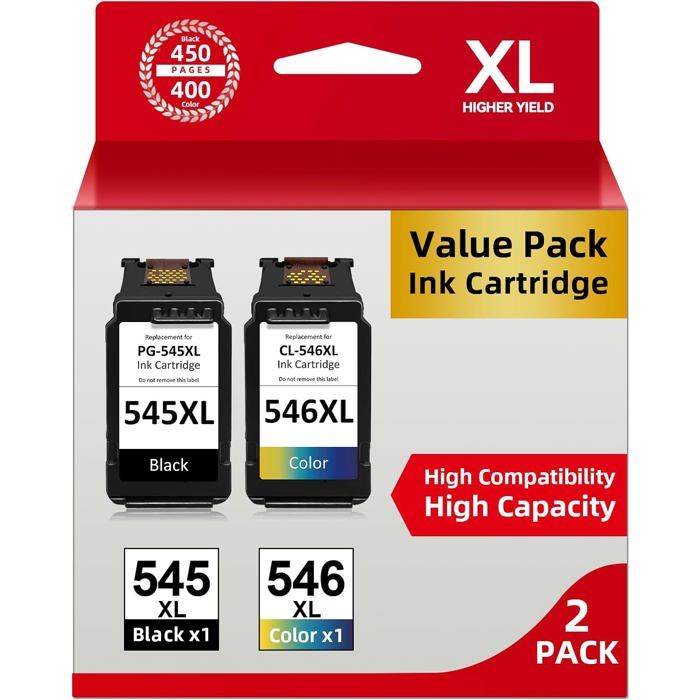 Pg-545 Cl-546 Xl Ersättning För Patron Canon 545-546 Xl Multipack, Bläck För Canon Pixma Ts3150 Ts3450 Ts3351 Ts3451 Ts3350