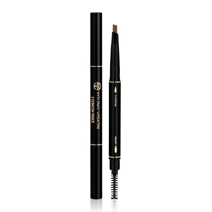 Crayon à Sourcils - YOUNG VISION - #03 BROWN - Pointe Triangulaire - Texture Soyeuse - Double Tête