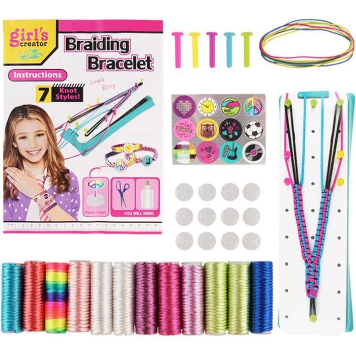 Kit de fabrication de bracelets d'amitié, de bijoux, kit tressés colorés, cadeaux d'anniversaire