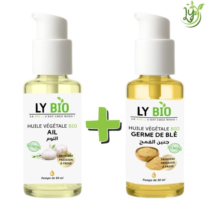Pack Huile Ail & Germe de Blé - LYBIO - 50ml - Nourrissant - Mixte - Tous types de cheveux