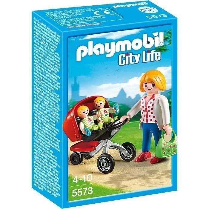 PLAYMOBIL 5573 Maman avec jumeaux et landau, City Life, Dès 4 ans