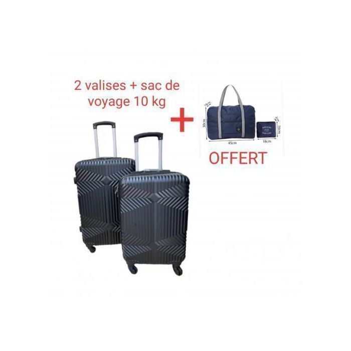 Ensemble de valises - GENERIC - 2 valises rigides - Noir - 41x24x65 cm - 4 kg