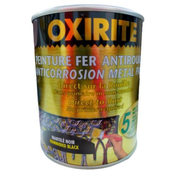 XYLAZEL Oxirite Peinture Métalique Martelée Noir directement sur la rouille 1kg