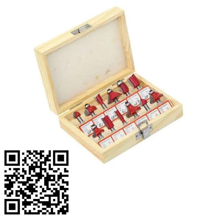 Kit de 12 bits pour routeur, fraises et cutters pour gravure et découpe du bois