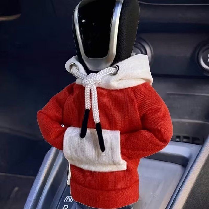 Housse capuche pour levier de vitesse - GENERIC - Mini-sweat - Rouge - Universelle - Facile à installer