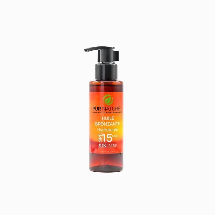 Huile bronzante - PUR NATUREL - SPF15 - 100ml - Hydratation - Protection UV