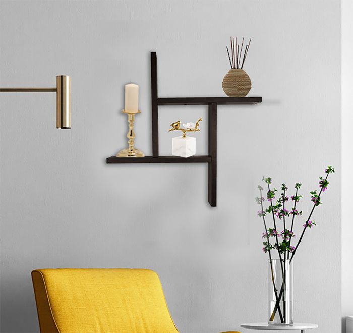 Etagère - PASSION - INFINI - Noir - Bois massif - 47x47x10 cm