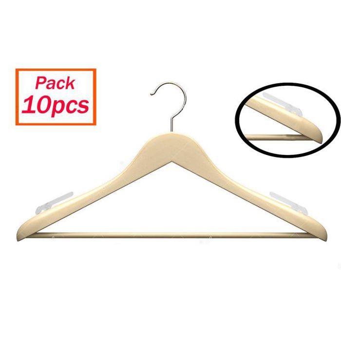 Lot de 10 cintres en bois