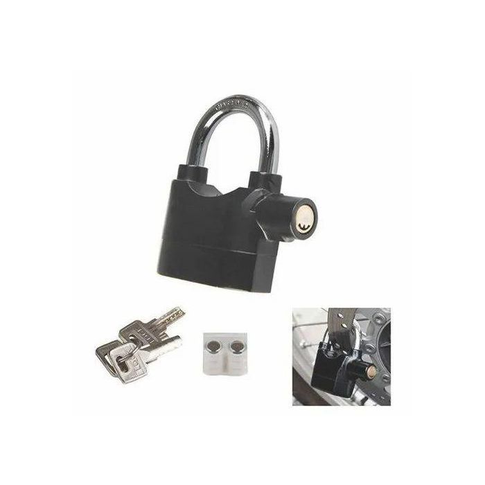 Cadenas antivol avec alarme de sécurité pour vélo, moteurs et magasins avec détecteur de vibration, Noir