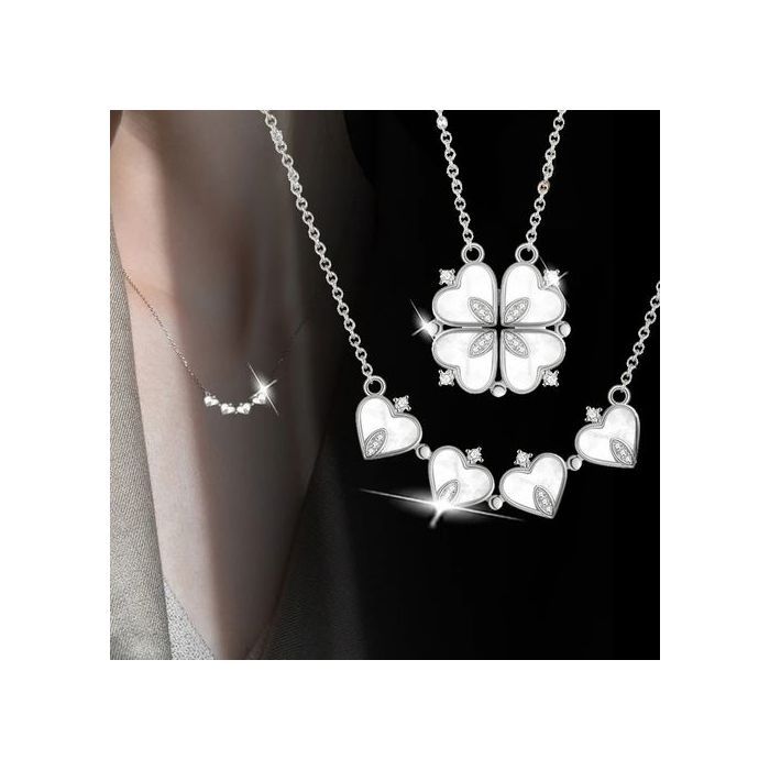 Collier Rétro Magnétique Pliant En Forme du Cœur Ouvrable.