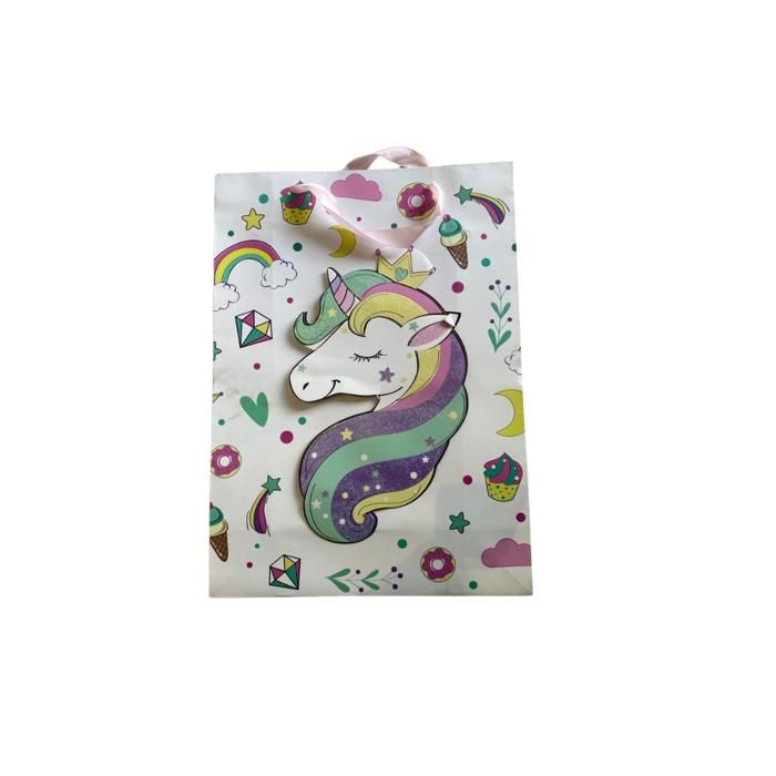 SAC CADEAU L'ICORNE EN PAPIER 30X41,5X12 CM