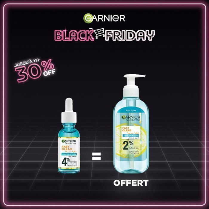GARNIER - SERUM ANTI ACNE 30ml = GEL WASH ANTI ACNE 200ml