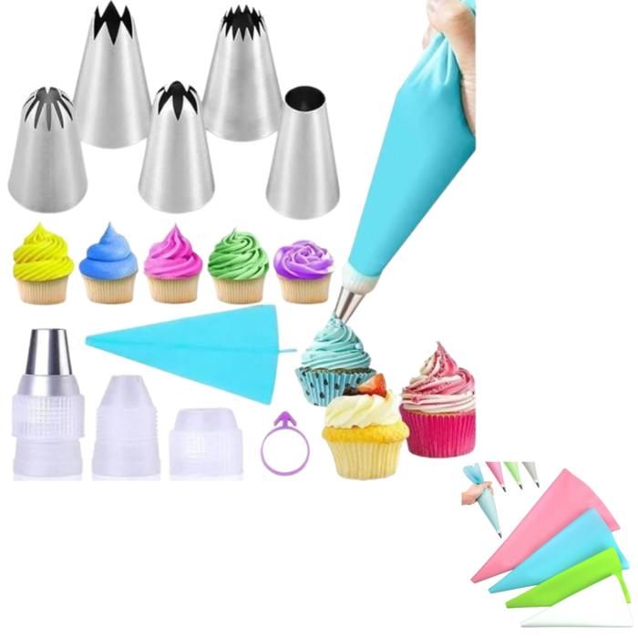 Kit de 7 douille de décoration pour gateau (couleur aléatoire)