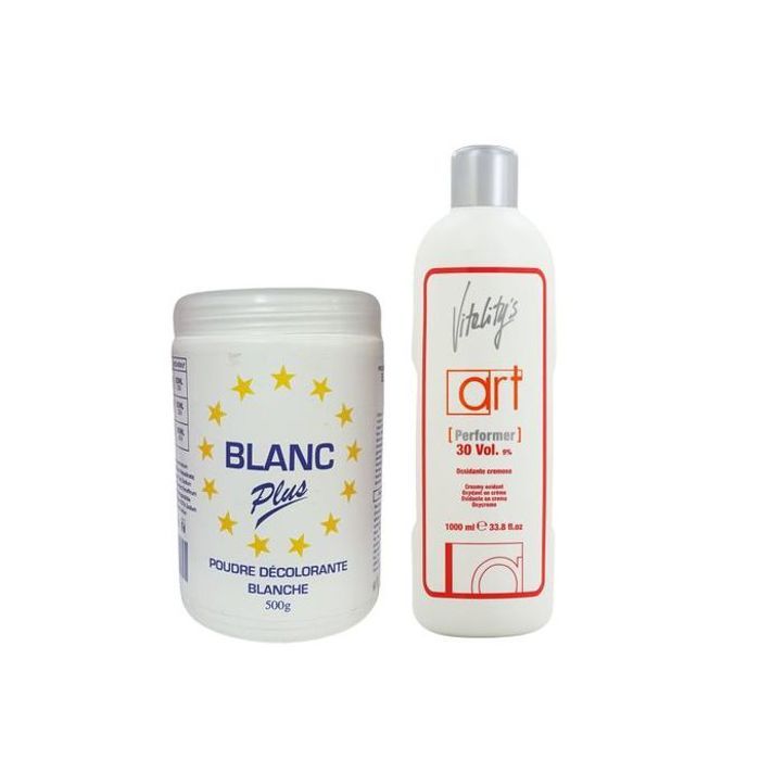 Pack Art : Oxydant 30 Volume 1000 ml + poudre d'eau de Javel blanche 500 g