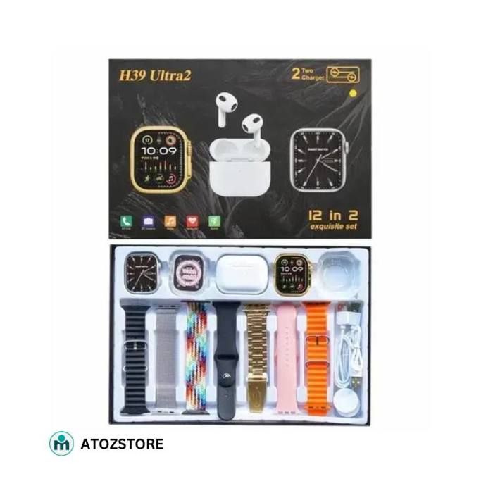 Ultra Pack H39 Ultra 2 – Montre Intelligente + Écouteurs Bluetooth + Accessoires, Couleur aléatoir