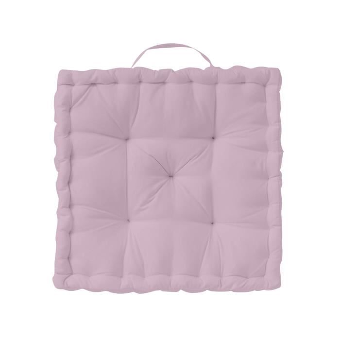 TODAY Coussin de sol Coton - 50 x 50 x 12 cm - Poudre de lilas