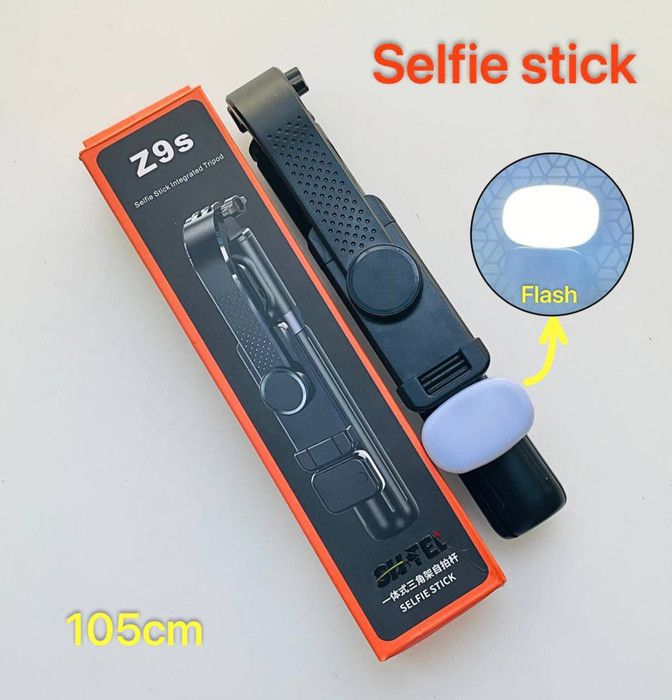 Z9s selfie stick 105cm Bluetooth avec flash