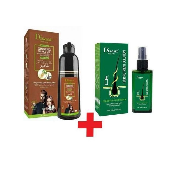 Shampoing coloration marron Disaar 400ml + spray anti-chute 120ml
