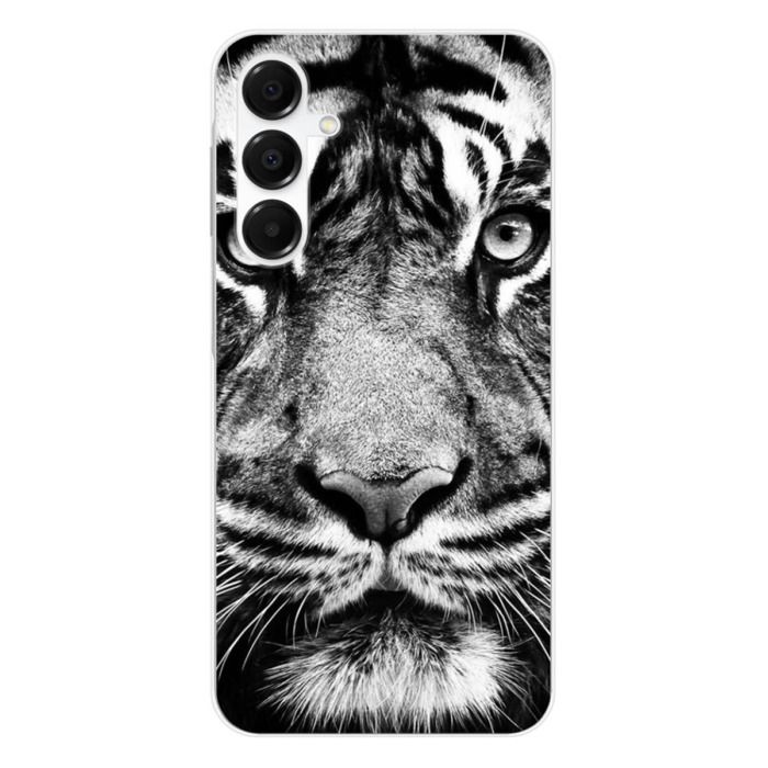 Silicone-case - Kompatibel med Samsung Galaxy A36 5G - design med svart och vit tiger