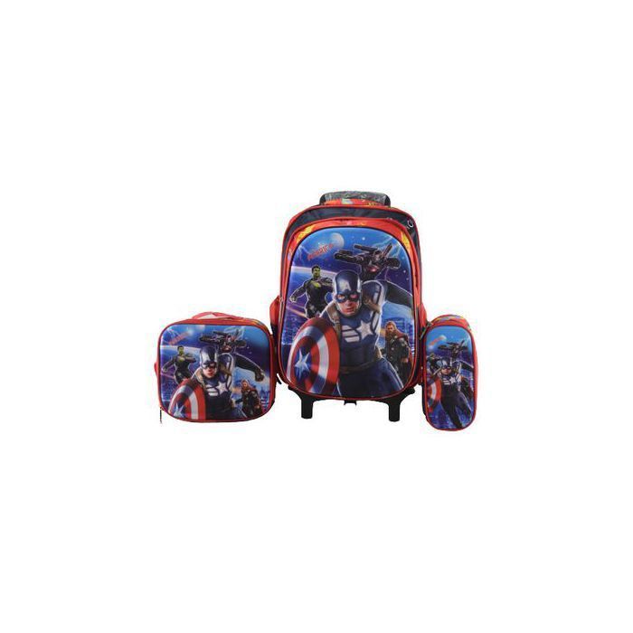 Cartable scolaire à roulette 3 pièces