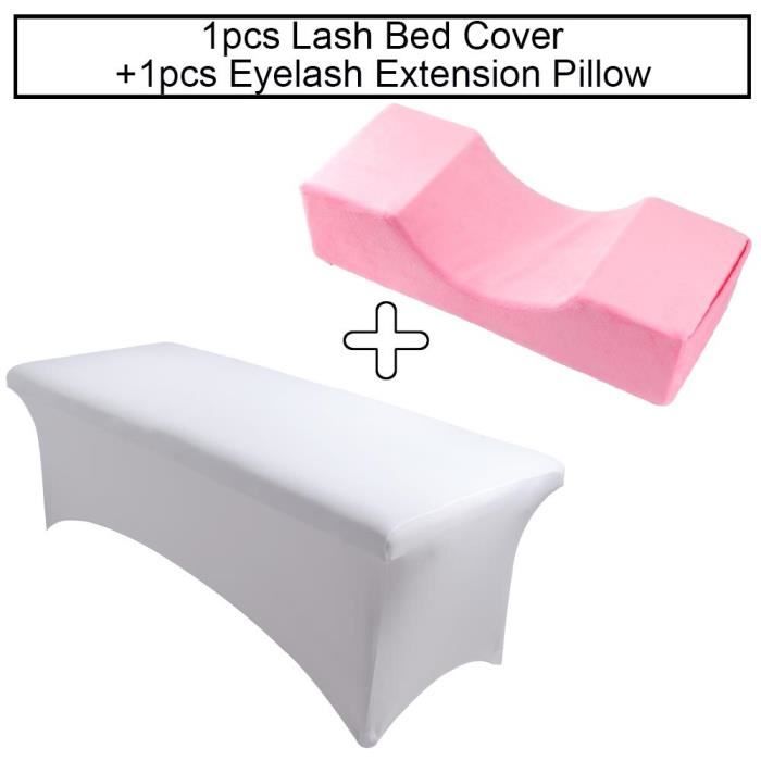 Couverture de lit de cils, feuille élastique, extension de cils, oreiller en mousse à mémoire de forme, oreiller de [3EDA251]