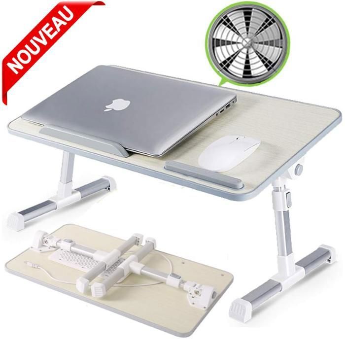 Table réglable pour ordinateur portable, plateau de lit pour ordinateur portable