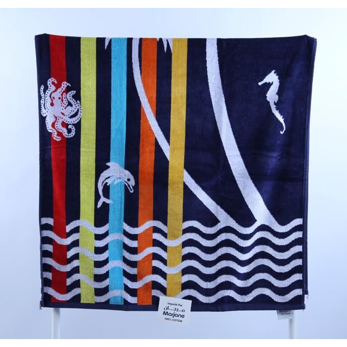 Drap de Plage - GENERIC - 86x165 cm - 450 g/m² - 100 % Coton - Multicolore