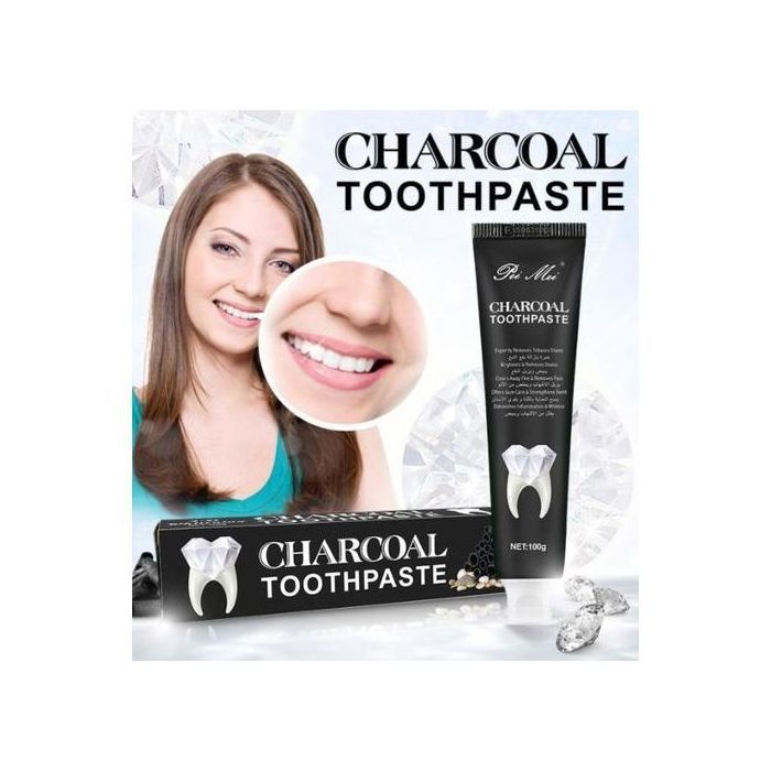 Charcoal Toothpaste Dentifrice blancheur au charbon actif et la poudre des perles 100g
