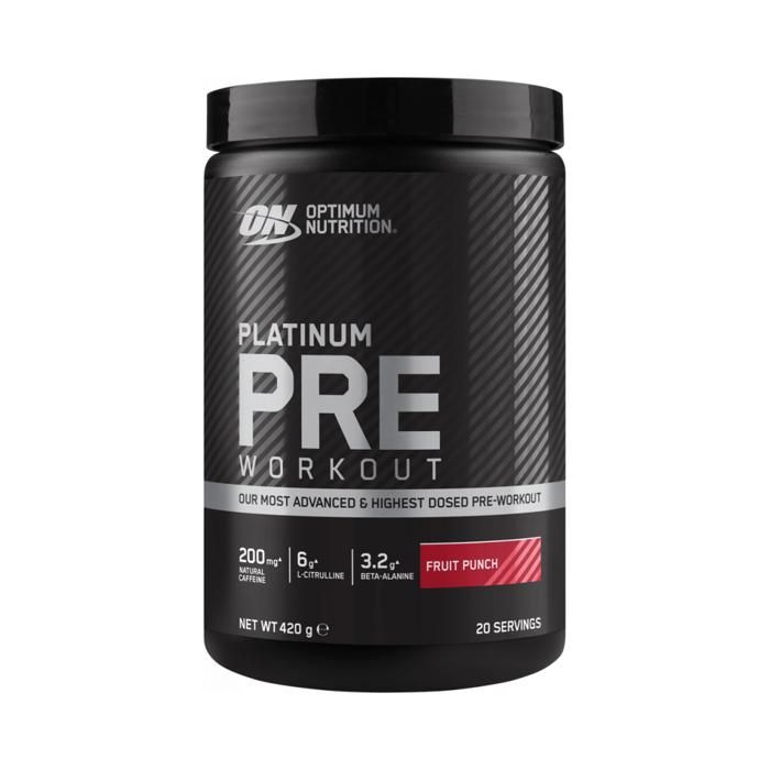 Platinum Pre-Worko 20 port Punch aux fruits Optimum Nutrition Pre-entrainement