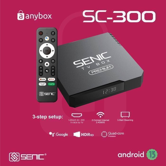 Tv Box - Senic - SC-300 - Android 13 - 2 Go RAM - 16 Go Stockage - 4K