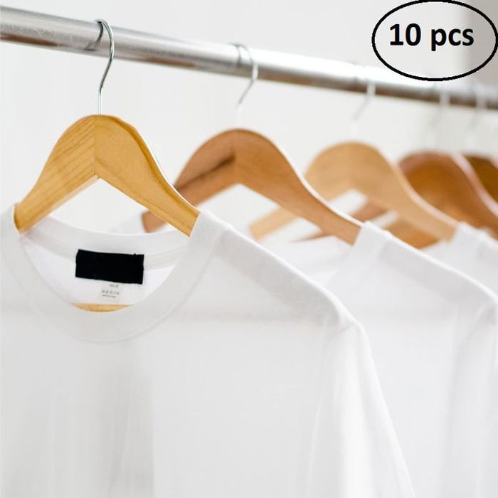 Set de 10 cintres en bois crochet rotatif à 360°, économiseur d'espace durable