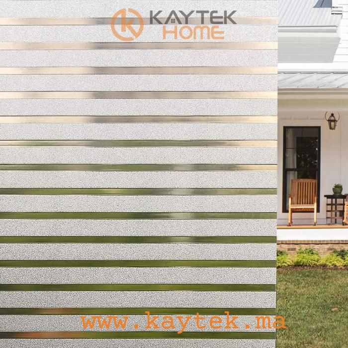 Film Décoratif Anti-regards pour Fenêtre 3D Statique - Motif Rayures - 6m x 60cm