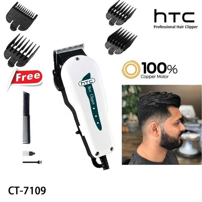 Tondeuse à cheveux Clipper Lames en acier professionel-CT-7109-peigne de fixation 4-peigne de coiffeur