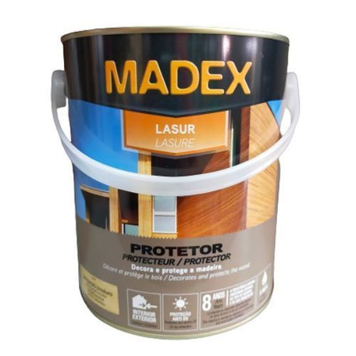 MADEX Lasure á L’eau Satinée Protectrice Bois Spécial Extérieurs 2,5L