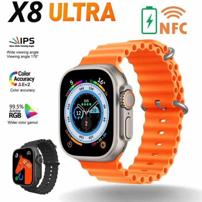 Smartwatch 8 Ultra Plus - Appel Bluetooth, Sport, Surveillance Santé, Orange