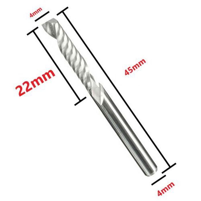 10pcs 4mmxD4x22x45mm Fraise en carbure à simple cannelure pour CNC