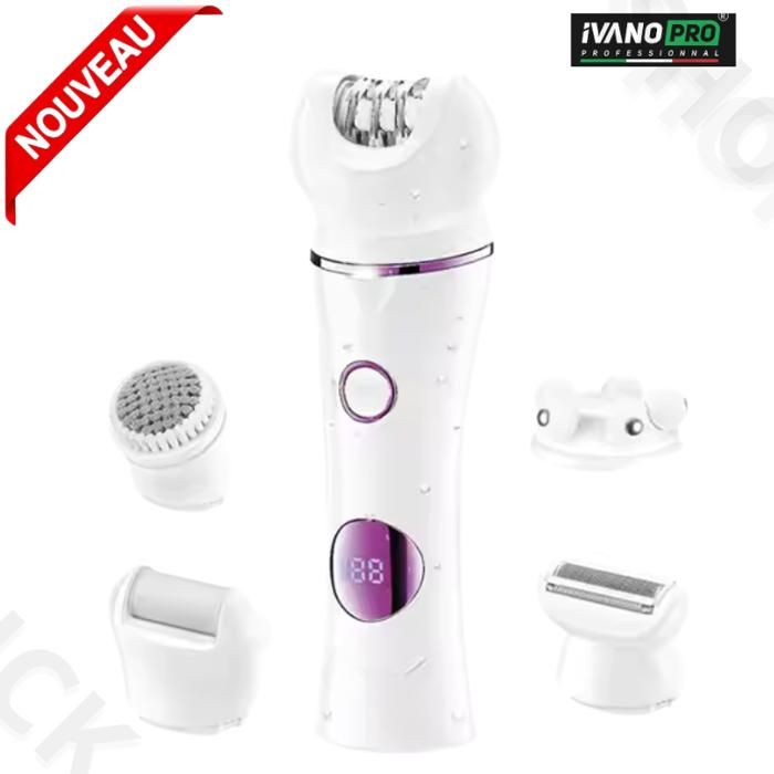 Épilateur multifonction 5 en 1 pour femme, utilisable sur peau sèche ou mouillée  IVO-103
