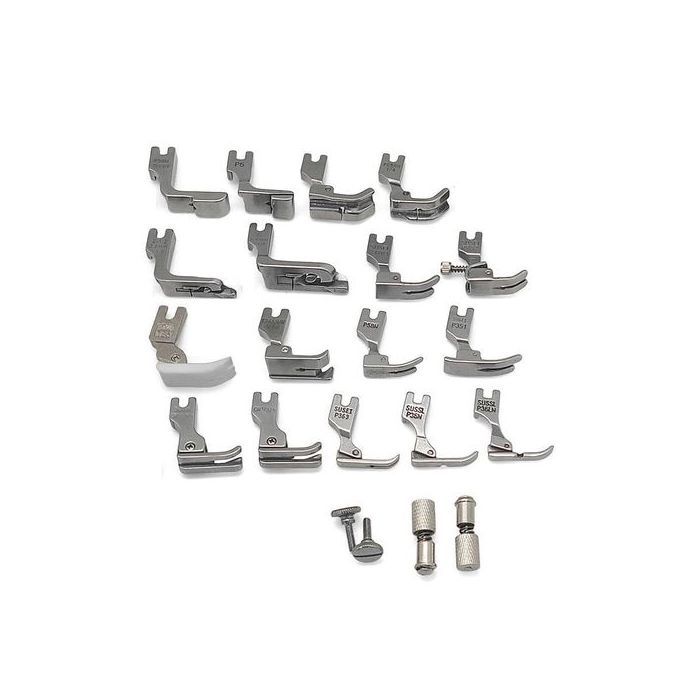 boite de Ensemble de Pieds pour Machine à Coudre Industrielle, 2 Vis, 20 Pieds