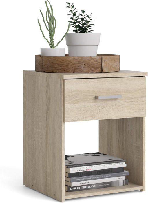 Table de Nuit, Structure MDF SONOMA, H 47,5 x L 37,6 x P 35,95 cm