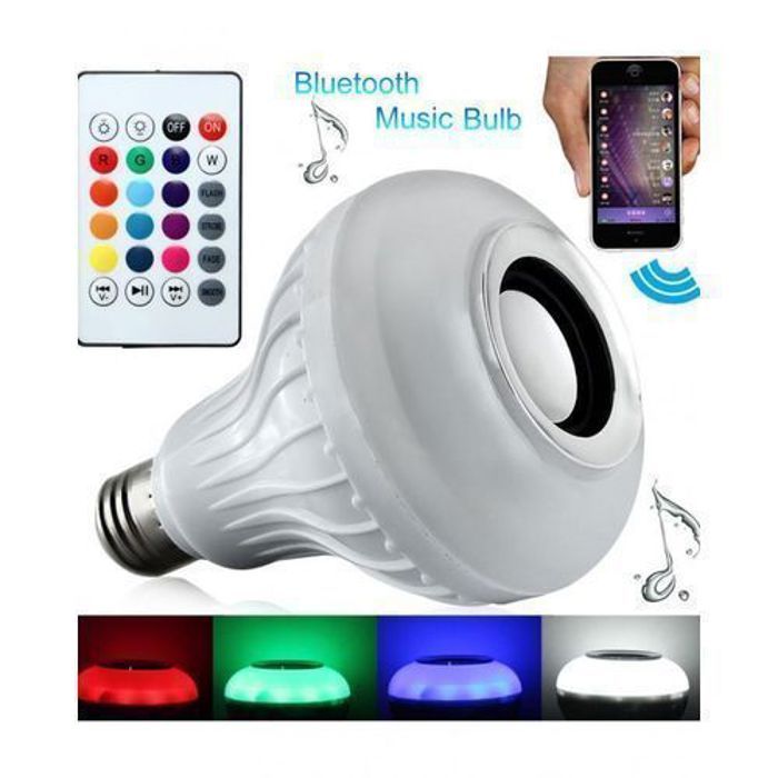Ampoule LED - MUSIC - Bluetooth - Haut-Parleur Intégré - 2 en 1 - Télécommande Incluse